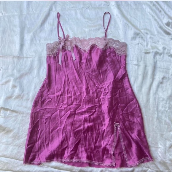 Victoria's Secret Other - Victoria’s Secret Pink Lace Trim Chemise
